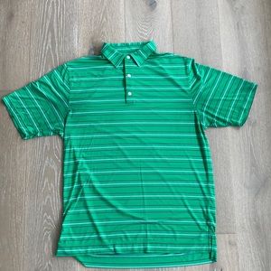 FootJoy polo  green white navy and baby blue stripe-L